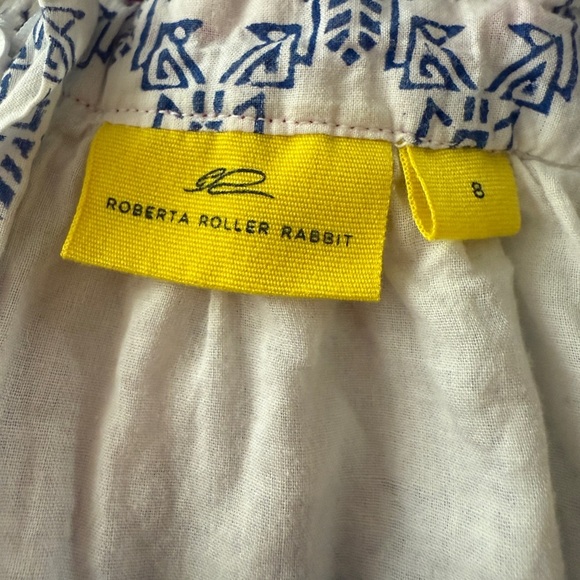 Roberta Roller Rabbit Graphic Dress Blue andWhite Boho - Picture 3 of 4